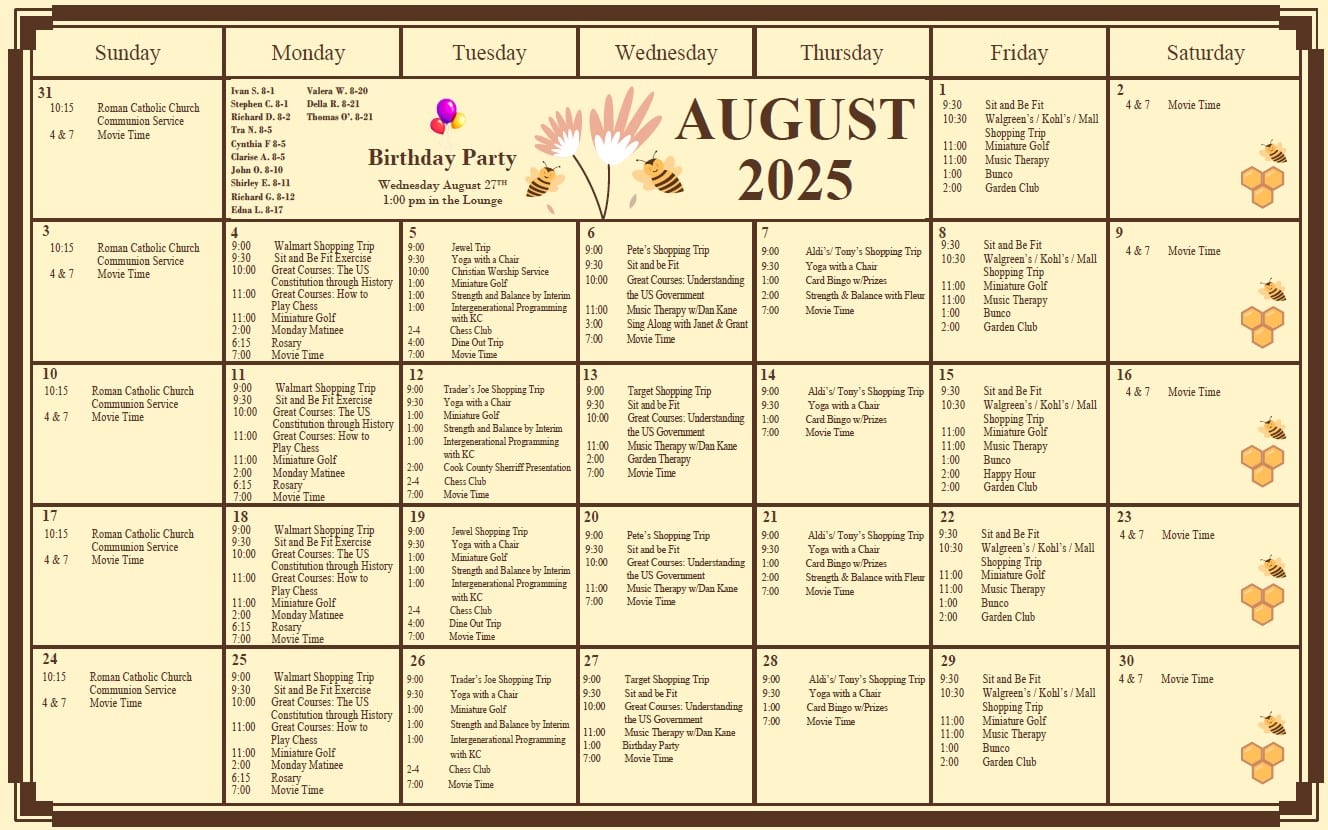 Events for Seniors in Oak Park August 2025