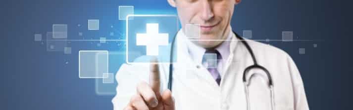 doctor pushing emergency response button