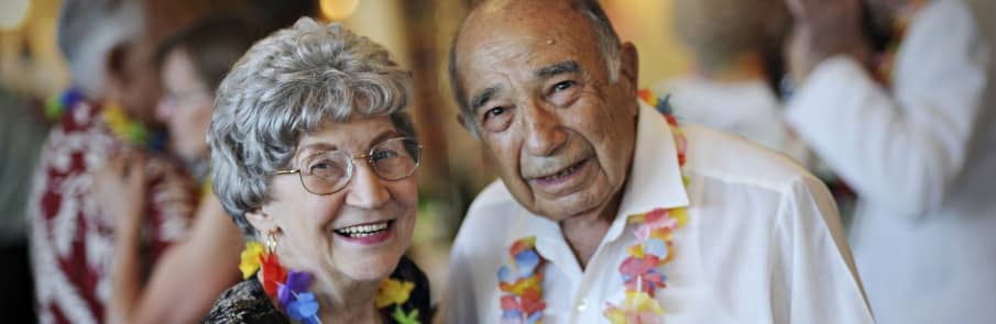 seniors at a ballroom dance at the Oak Park Arms Retirement Community