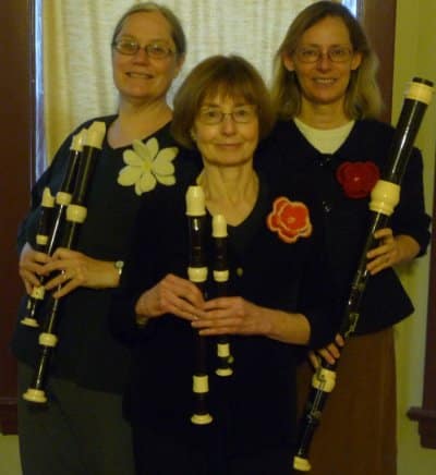 Rose Mattax of Forest Park, Alice Muciek of Oak Park, and Ann Masur of Oak Park are three women who together make The Fleurs de Chanson Recorder Trio. 