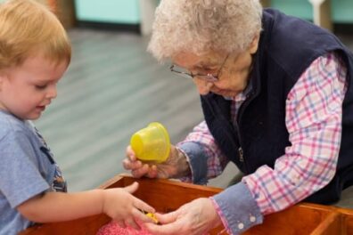 Toddler and Senior together