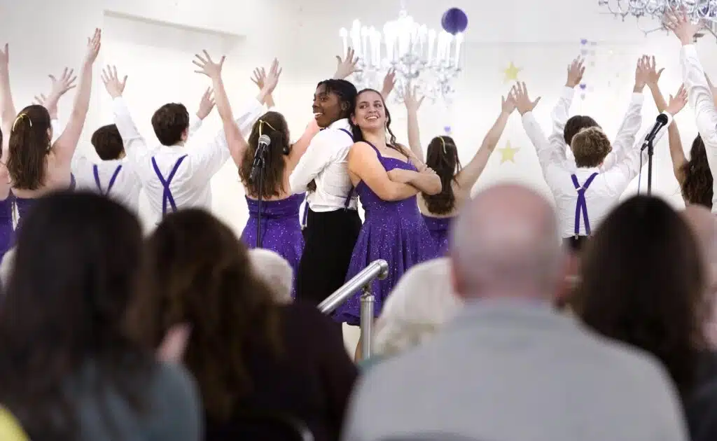 Lexi Wolf and Zaria Larnel from OPRF High School Show Choir