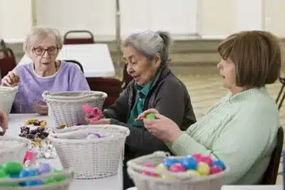 Oak Park Arms residents fill Easter eggs