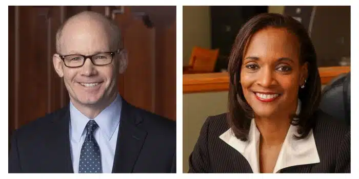 Don Harmon, 39th president of the Illinois Senate, and Camille Lilly, Assistant Majority Leader of the Illinois House of Representatives for District 78,